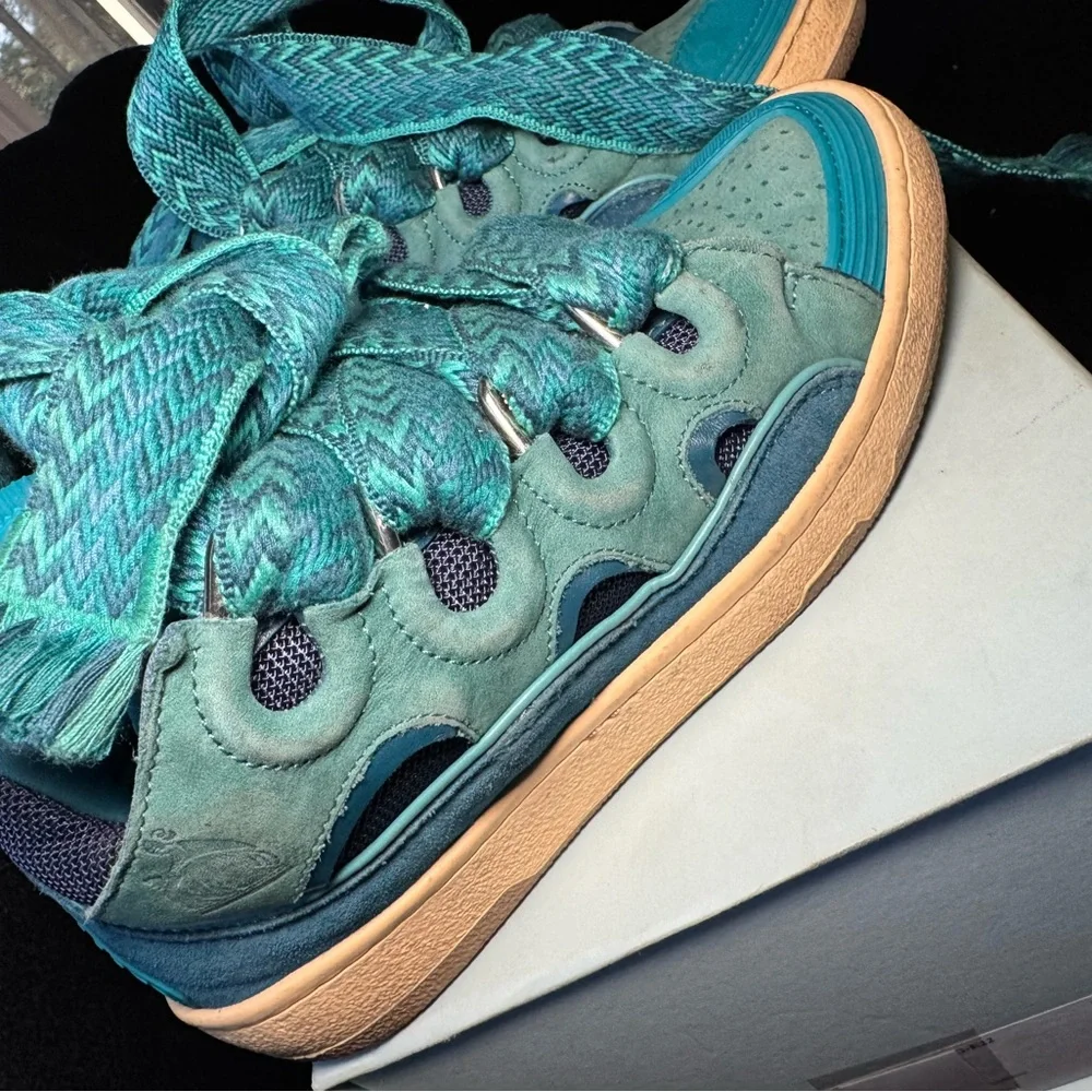 Women’s Lanvin curb sneakers turquoise - Picture 8 of 9